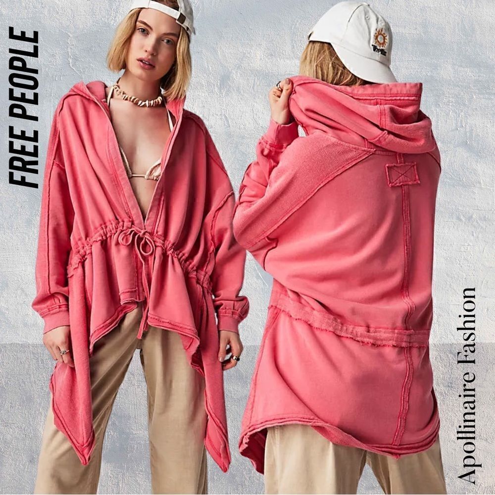 FREE PEOPLE EMILIA CARDIGAN IN MIAMI BEAT PINK NWT XS